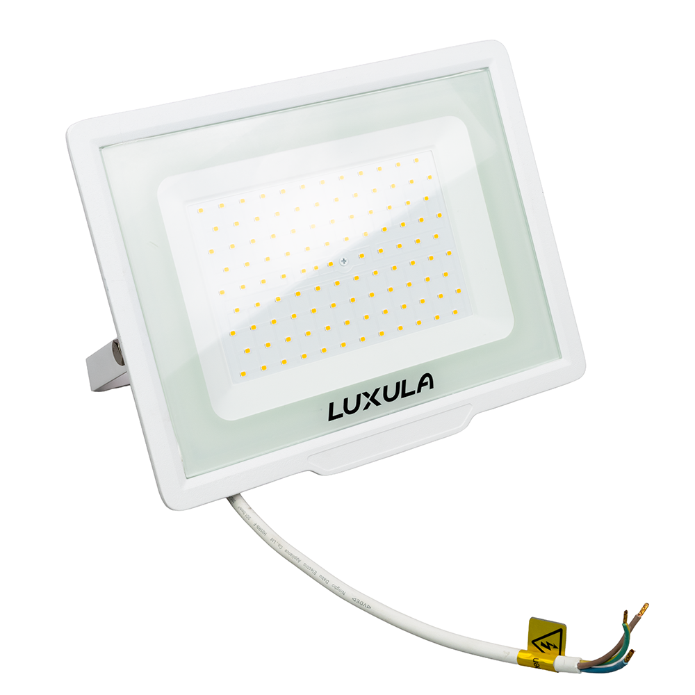 LED-Fluter, 100 W, 4000 K (neutralweiß), 10000 lm, weiß, IP65.
