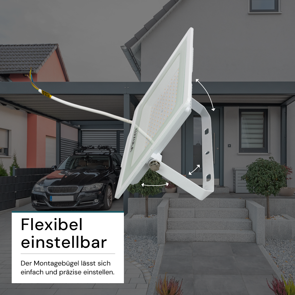 2er Pack LED-Fluter, 100 W, 4000 K (neutralweiß), 10000 lm, weiß, IP65.