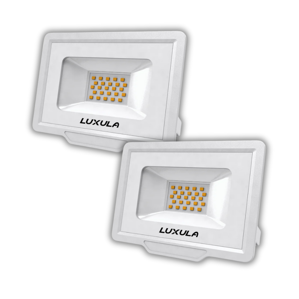 2er Pack LED-Fluter, 20 W, 4000 K (neutralweiß), 2000 lm, weiß, IP65.
