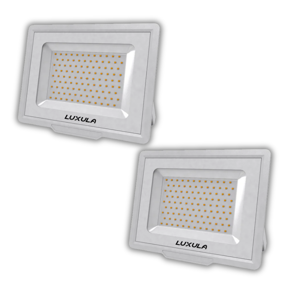 2er Pack LED-Fluter, 100 W, 4000 K (neutralweiß), 10000 lm, weiß, IP65.