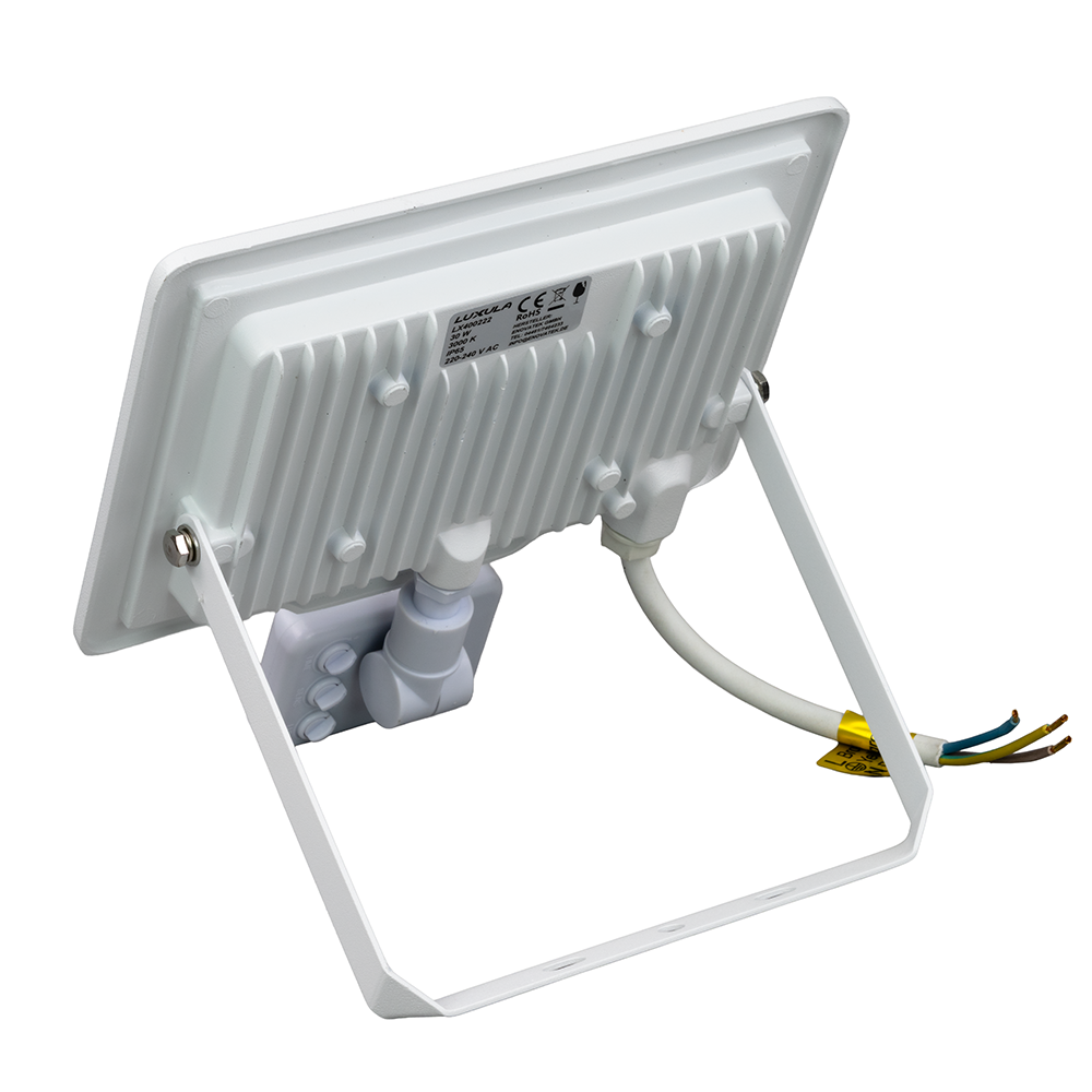 2er Pack LED-Fluter mit Bewegungsmelder, 30 W, 4000 K (neutralweiß), 3000 lm, weiß, IP65.