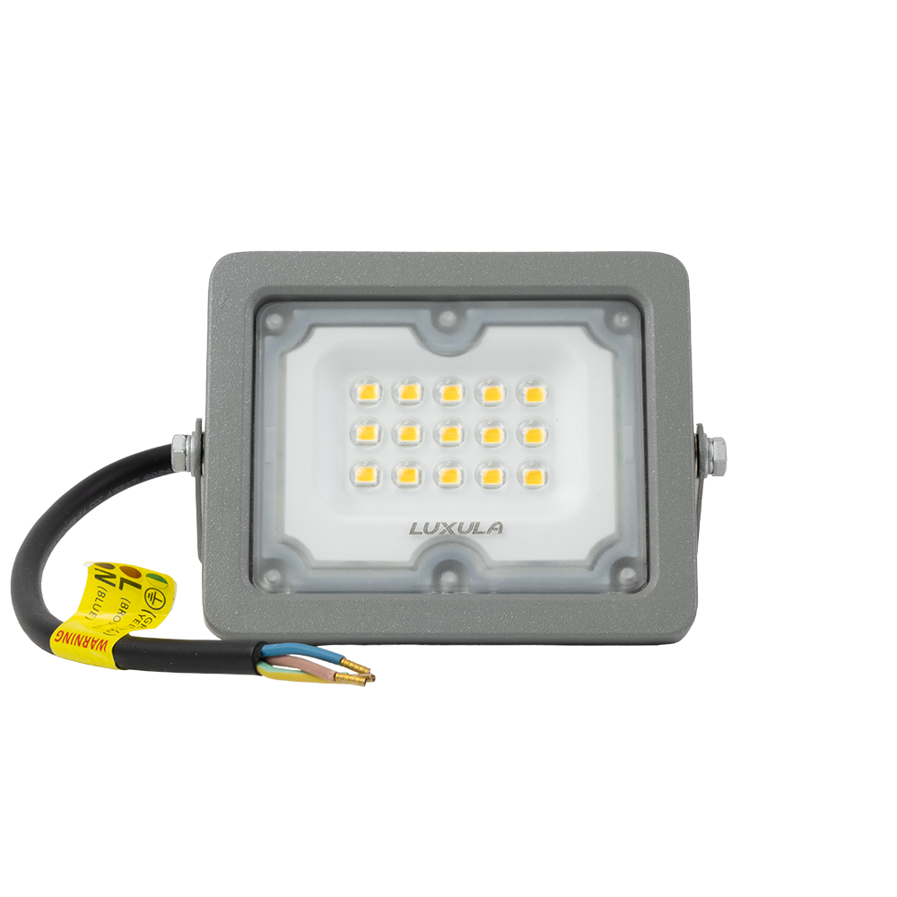 LED-Fluter, 10 W, 4000 K (neutralweiß), 900 lm, grau, IP65.