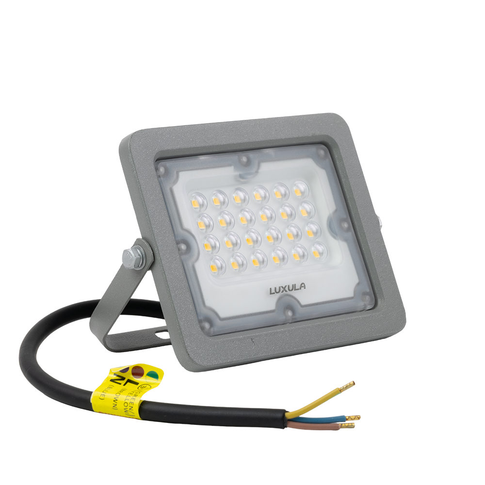 LED-Fluter, 20 W, 4000 K (neutralweiß), 1800 lm, grau, IP65.