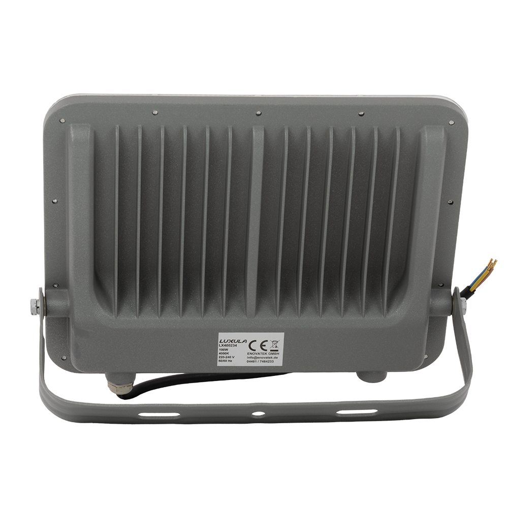 LED-Fluter, 100 W, 4000 K (neutralweiß), 12000 lm, grau, IP65.