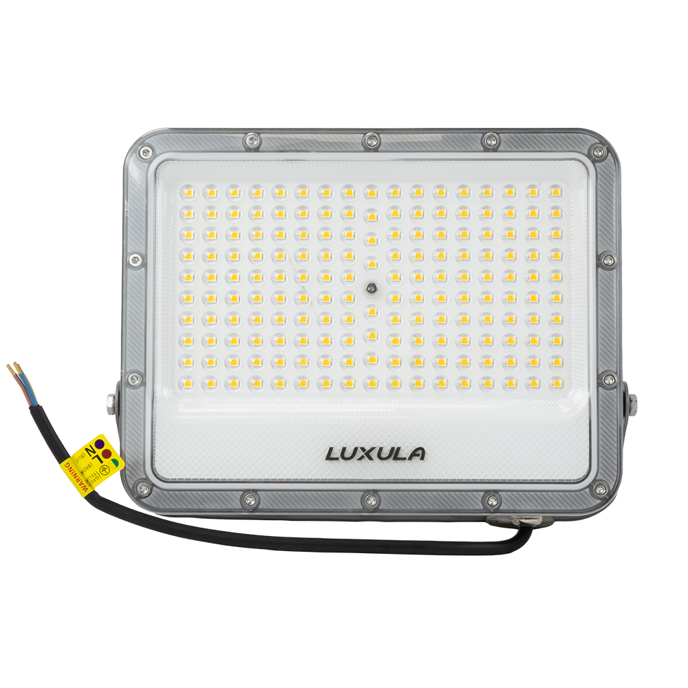 LED-Fluter, 100 W, 4000 K (neutralweiß), 12000 lm, grau, IP65.