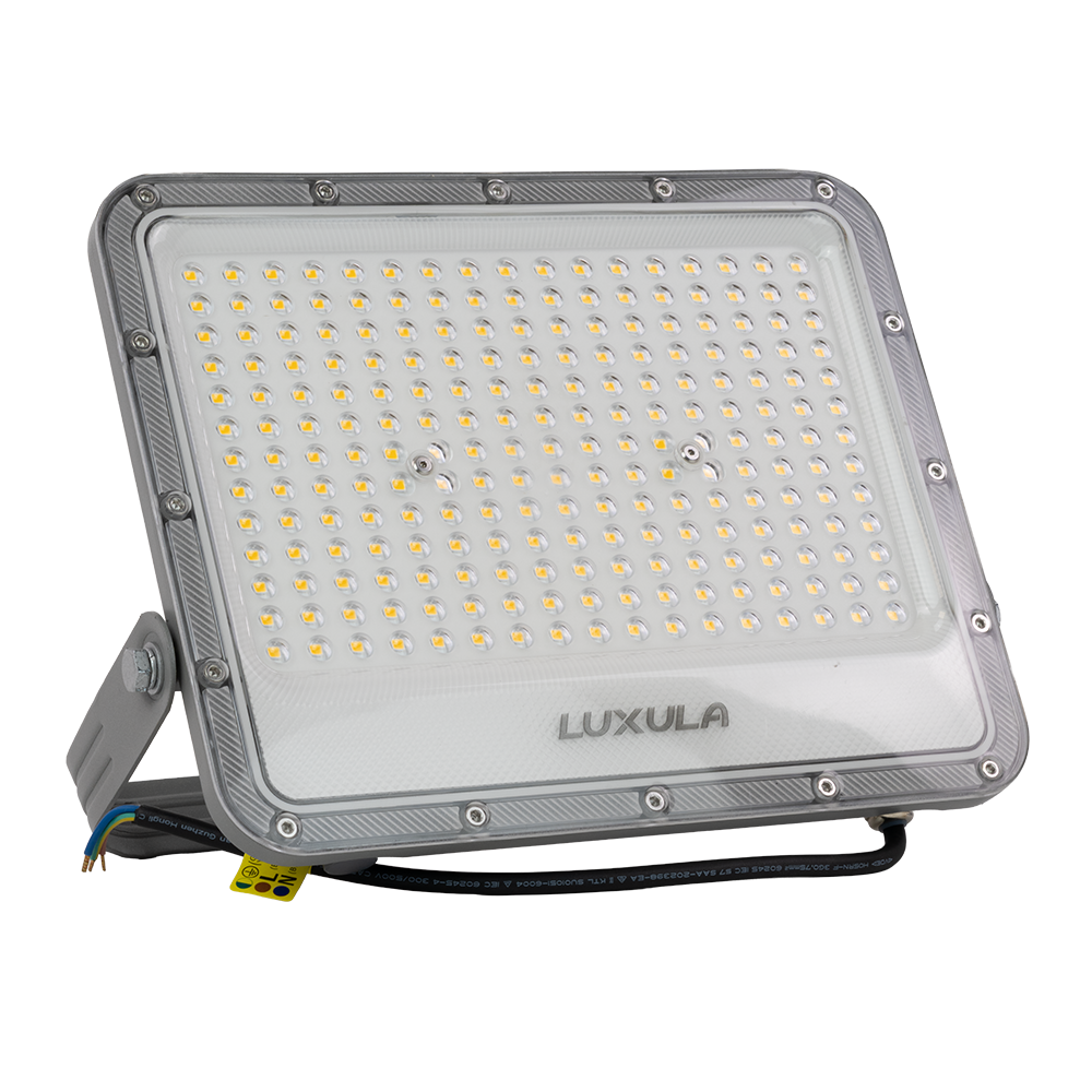 LED-Fluter, 150 W, 4000 K (neutralweiß), 18500 lm, grau, IP65.