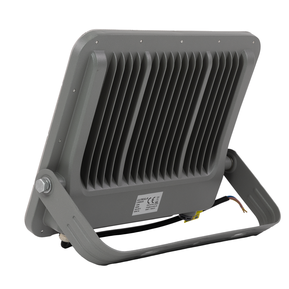 LED-Fluter, 150 W, 4000 K (neutralweiß), 18500 lm, grau, IP65.