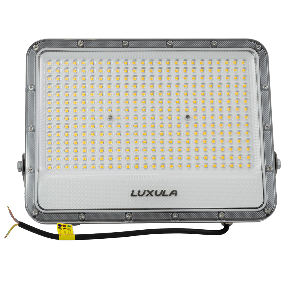 LED-Fluter, 200 W, 4000 K (neutralweiß), 26000 lm, grau, IP65.