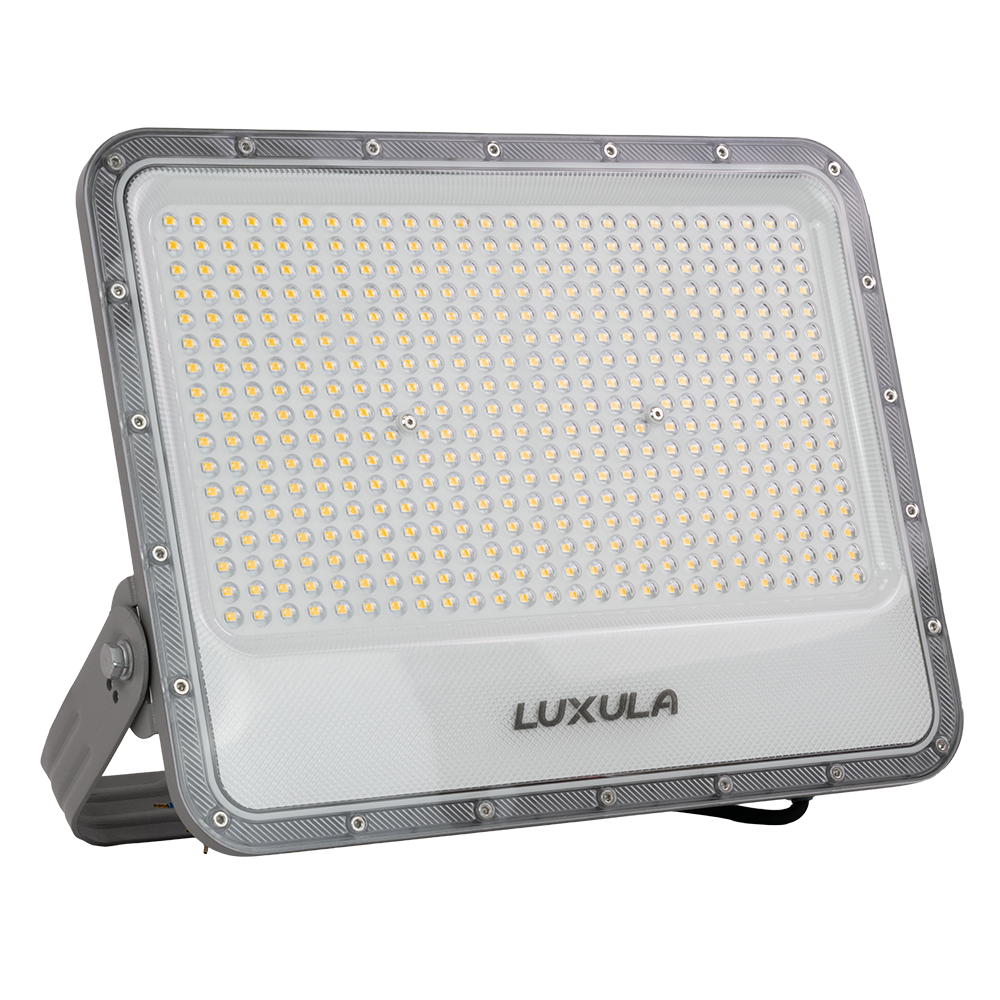 LED-Fluter, 300 W, 4000 K (neutralweiß), 37500 lm, grau, IP65.