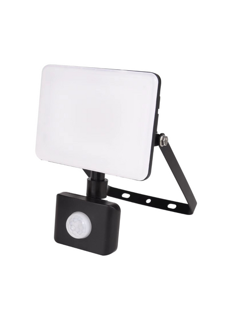 LED-Fluter mit Schnellverbinder & Bewegungsmelder, rahmenloses Design, 20 W, 4000 K (neutralweiß), 2000 lm, IP44.