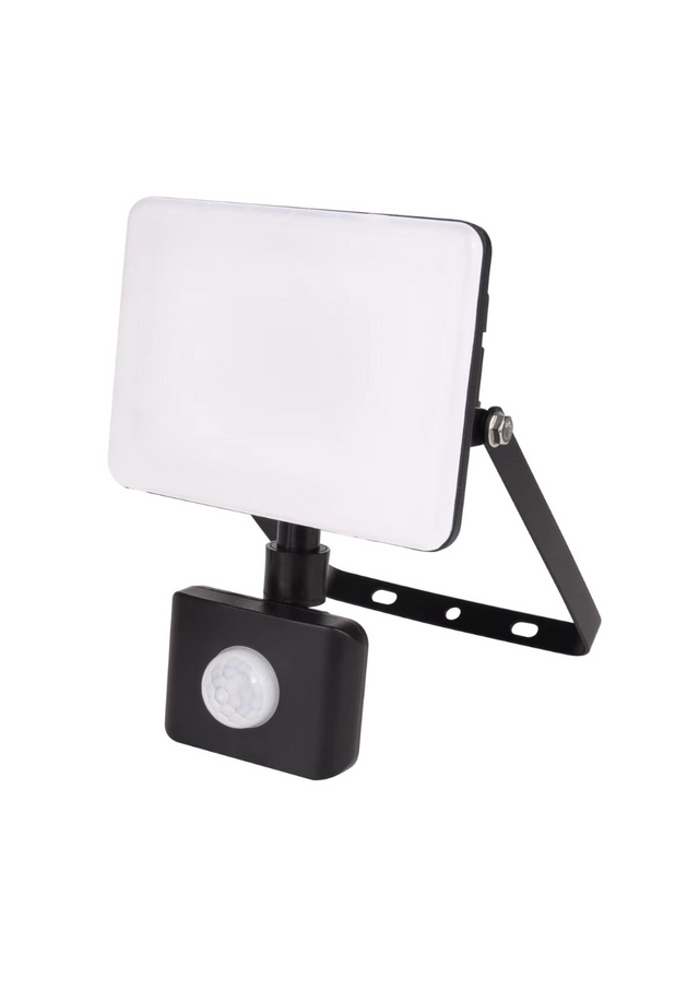 LED-Fluter mit Schnellverbinder & Bewegungsmelder, rahmenloses Design, 20 W, 4000 K (neutralweiß), 2000 lm, IP44.