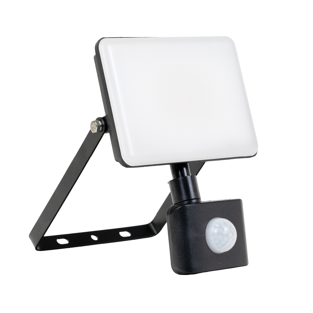 LED-Fluter mit Schnellverbinder & Bewegungsmelder, rahmenloses Design, 20 W, 4000 K (neutralweiß), 2000 lm, IP44