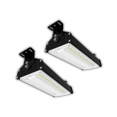 2er Pack LED-Hallenleuchte, linear, 50 W, 6000 lm, 5000 K (neutralweiß), IP65, EPISTAR LED, schwarz.