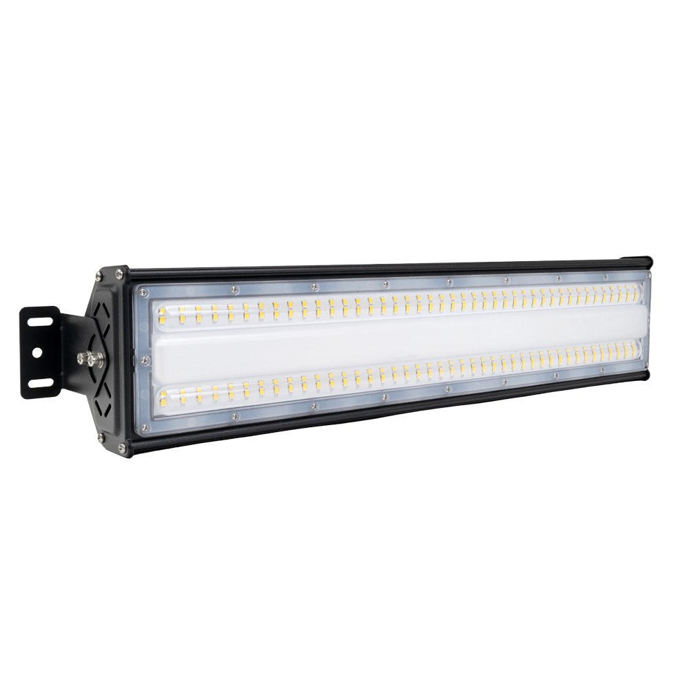 2er Pack LED-Hallenleuchte, linear, 100 W, 12000 lm, 5000 K (neutralweiß), IP65, EPISTAR LED, schwarz