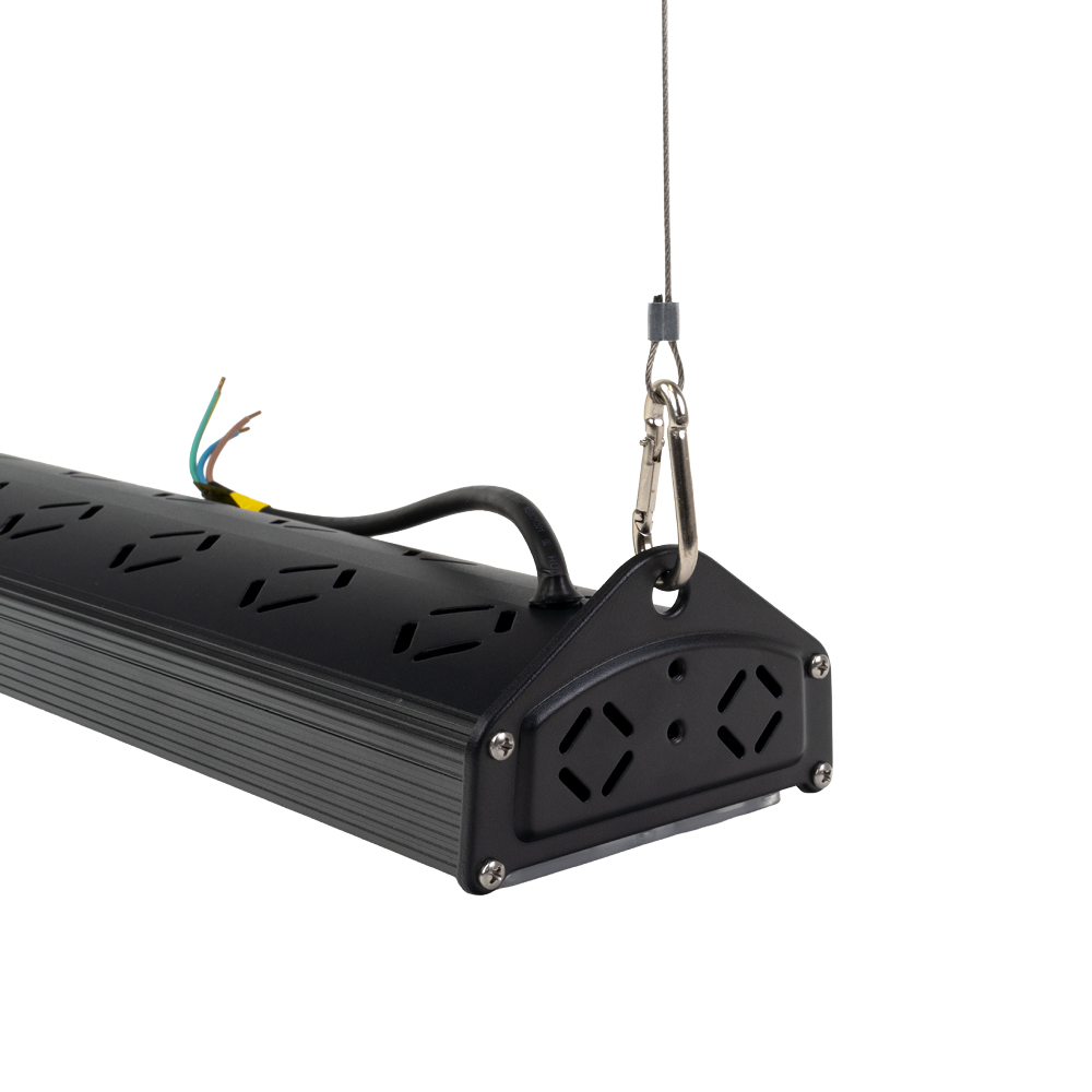 2er Pack LED-Hallenleuchte, linear, 100 W, 12000 lm, 5000 K (neutralweiß), IP65, EPISTAR LED, schwarz