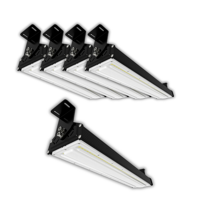 5er Pack LED-Hallenleuchte, linear, 100 W, 12000 lm, 5000 K (neutralweiß), IP65, EPISTAR LED, schwarz.