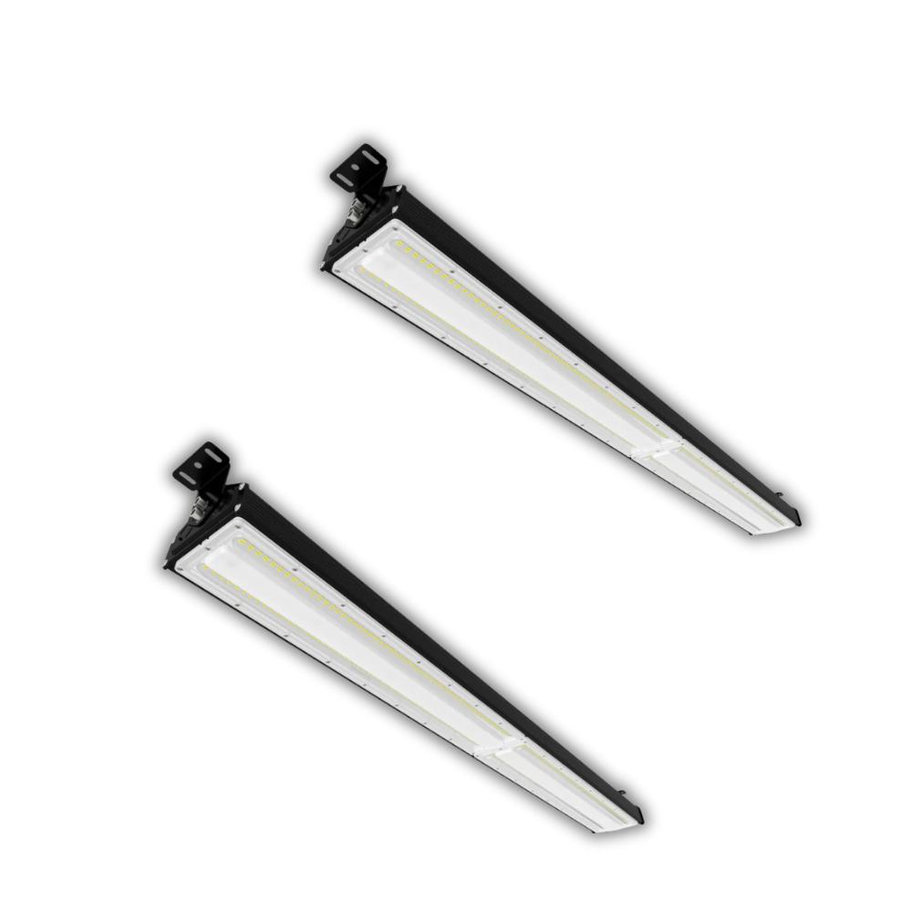 2er Pack LED-Hallenleuchte, linear, 200 W, 24000 lm, 5000 K (neutralweiß), IP65, EPISTAR LED, schwarz.