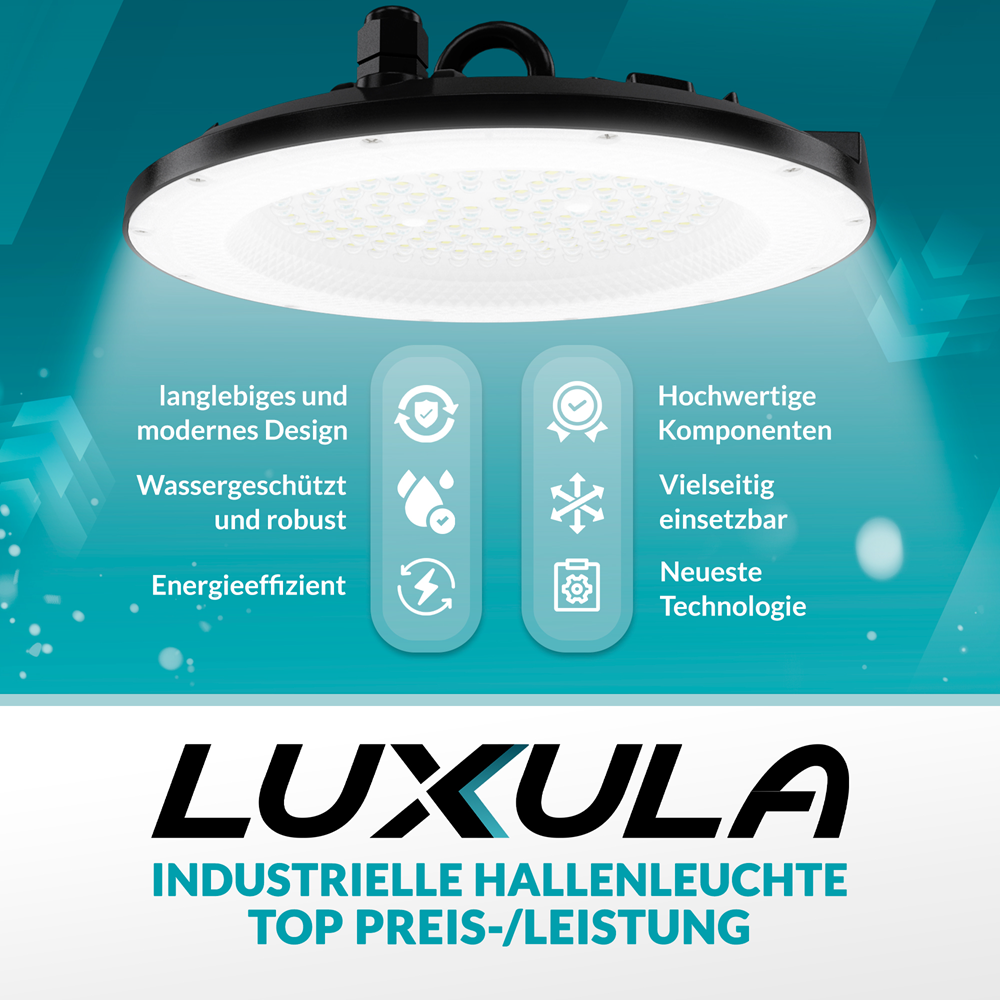8er Pack LED-HighBay, UFO, 100 W, 10000 lm, 5000 K (neutralweiß), IP65, EPISTAR.