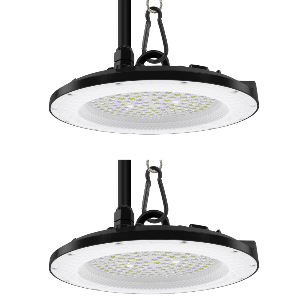 2er Pack LED-HighBay, UFO, 150 W, 15000 lm, 5000 K (neutralweiß), IP65, EPISTAR.