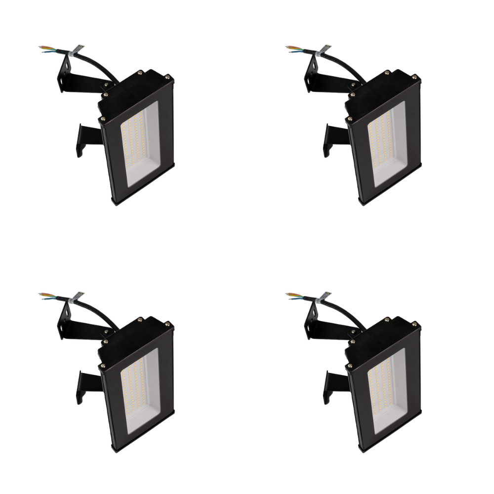 4er Pack LED-Hallenleuchte, linear, 50 W, 5000 lm, 4000 K (neutralweiß), IP65, schwarz.
