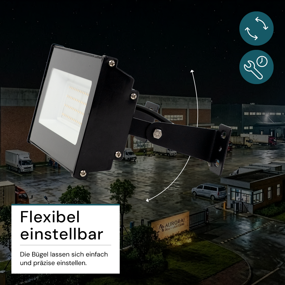 8er Pack LED-Hallenleuchte, linear, 50 W, 5000 lm, 4000 K (neutralweiß), IP65, schwarz