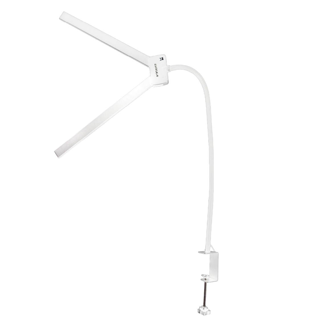 LED-Schreibtischlampe, Doppelkopf, in Weiß, dimmbar, 5 Farbtemperaturstufen, 18 W, 1100 lm, klemm- und voll verstellbare Monitor-/Tischlampe mit kotaktlosem Ein-/Ausschaltssensor