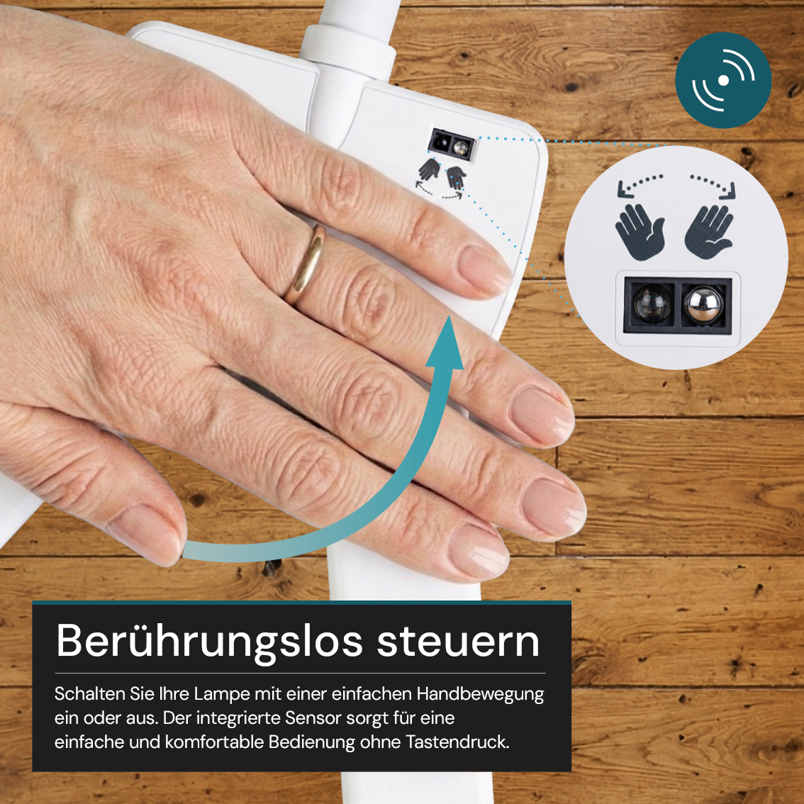 LED-Stehlampe- und Schreibtischlampe, Doppelkopf, in Weiß, dimmbar, 5 Farbtemperaturstufen, 18 W, 1100 lm, voll verstellbare Monitor-/Tischlampe mit kontaktlosem Ein-/Ausschalt-Sensor