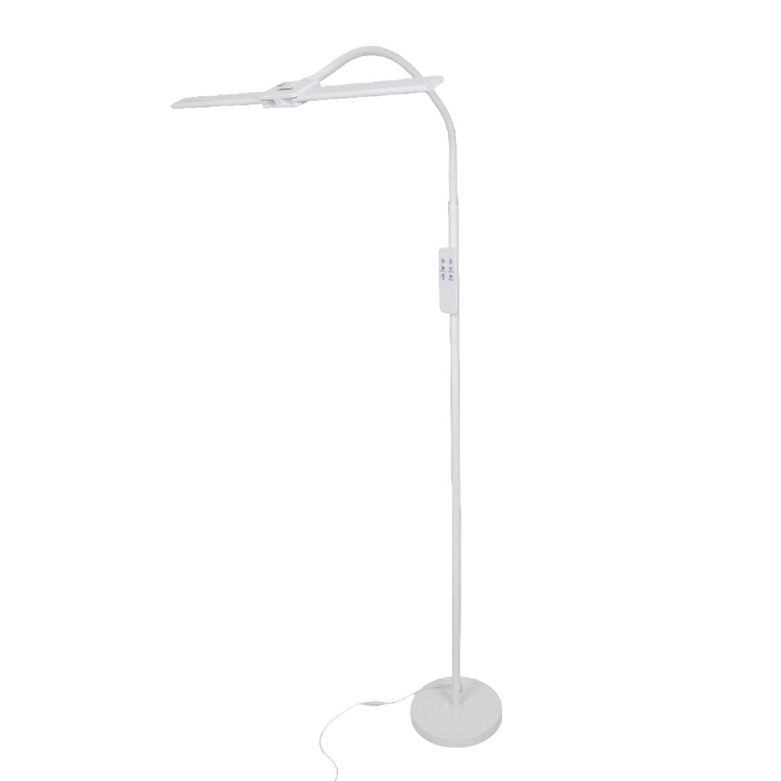 LED-Stehlampe- und Schreibtischlampe, Doppelkopf, in Weiß, dimmbar, 5 Farbtemperaturstufen, 18 W, 1100 lm, voll verstellbare Monitor-/Tischlampe mit kontaktlosem Ein-/Ausschalt-Sensor