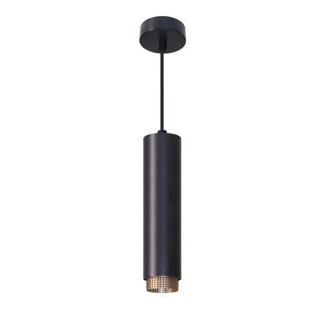 LED-Pendelleuchte, schwarz/gold, aus Aluminium, 1-flammig, GU10-Fassung, IP20.