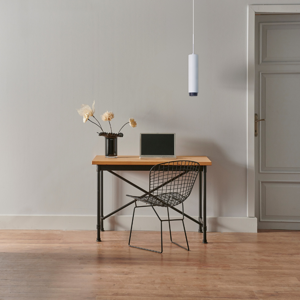 LED-Pendelleuchte, weiß/schwarz, aus Aluminium, 1-flammig, GU10-Fassung, IP20.