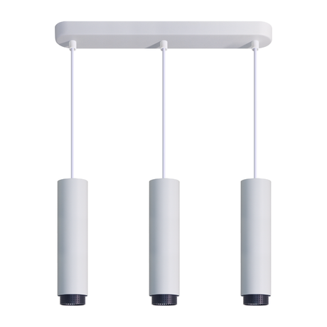 LED-Pendelleuchte, weiß/schwarz, aus Aluminium, 3-flammig, GU10-Fassung, IP20.