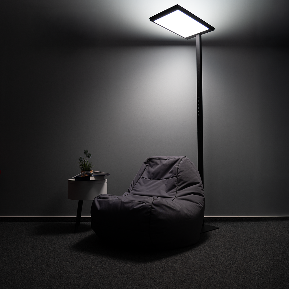 2er Pack LED Büro-Stehleuchte, Up/Down, schwarz, 100 W, 7000 lm, 4000 K (neutralweiß), UGR<16, CRI98, dimmbar, RG0, Bridgelux LED