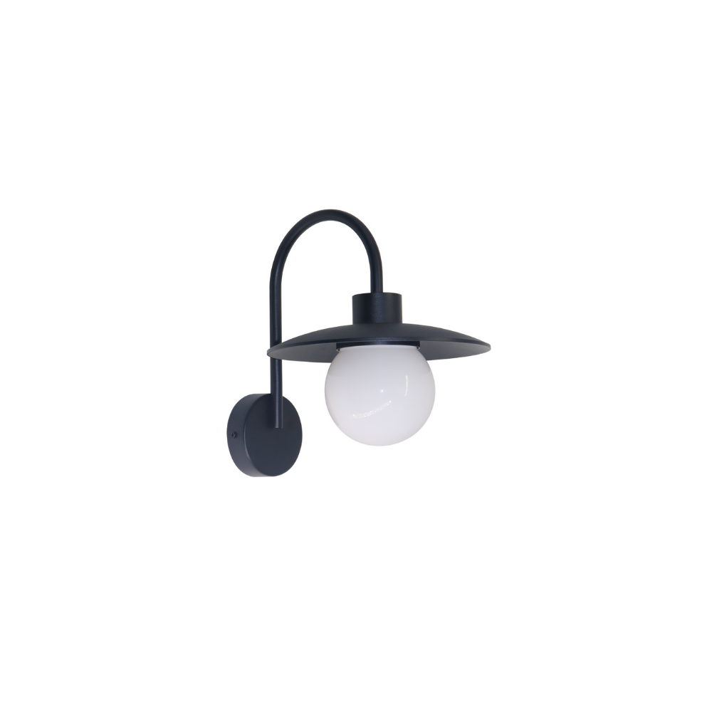 Elegante Wandleuchte, Innen/Außen, schwarz, E27 Fassung, IP54, Aluminium.
