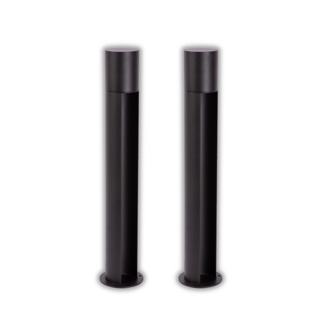 2er-Pack Edle Wegeleuchte, schwarz, GU10 Fassung, IP44, Aluminium, mit Erdspieß, Höhe 60 cm.