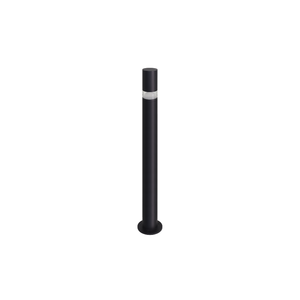 Wegeleuchte mit 360° Lichtkegel, schwarz, GU10 Fassung, IP44, Aluminium, mit Erdspieß, Höhe 63 cm.