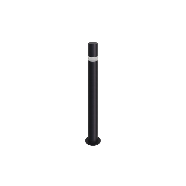 Wegeleuchte mit 360° Lichtkegel, schwarz, GU10 Fassung, IP44, Aluminium, mit Erdspieß, Höhe 63 cm.