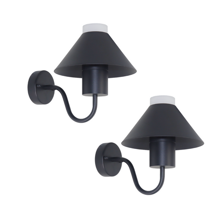 2er-Pack Stillvolle Wandleuchte, Innen/Außen, schwarz, GU10 Fassung, IP54, Aluminium.