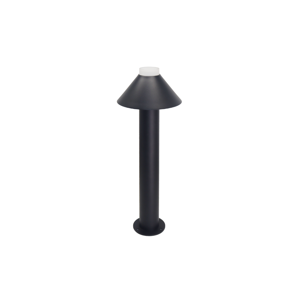 Stilvolle Wegeleuchte, schwarz, GU10 Fassung, IP44, Aluminium, mit Erdspieß, Höhe 60 cm.