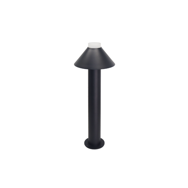 Stilvolle Wegeleuchte, schwarz, GU10 Fassung, IP44, Aluminium, mit Erdspieß, Höhe 60 cm.