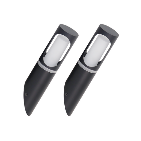 2er-Pack Zeitlose Wandleuchte, Innen/Außen, schwarz, GU10 Fassung, IP44, Aluminium.