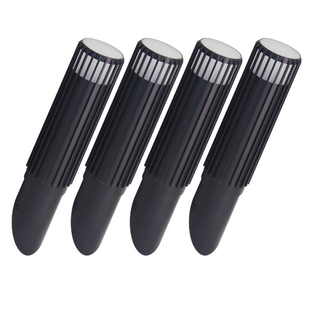 4er-Pack Moderne Wandleuchte Innen/Außen, schwarz, GU10 Fassung, IP44, Aluminium.