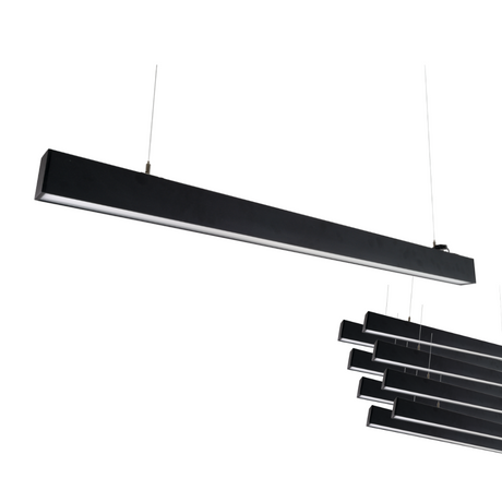 9er-Pack LED Büro-/Tresenleuchte Up&Down, schwarz, 120 cm, 30 W, 3600 lm, UGR<19, 3000-6500 K (CCT), LIFUD Netzteil, erweiterbar, Aluminium.