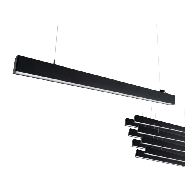 9er-Pack LED Büro-/Tresenleuchte Up&Down, schwarz, 120 cm, 30 W, 3600 lm, UGR<19, 3000-6500 K (CCT), LIFUD Netzteil, erweiterbar, Aluminium.