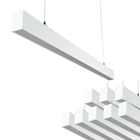 9er-Pack LED Büro-/Tresenleuchte Up&Down, weiß, 120 cm, 30 W, 3600 lm, UGR<19, 3000-6500 K (CCT), LIFUD Netzteil, erweiterbar, Aluminium.