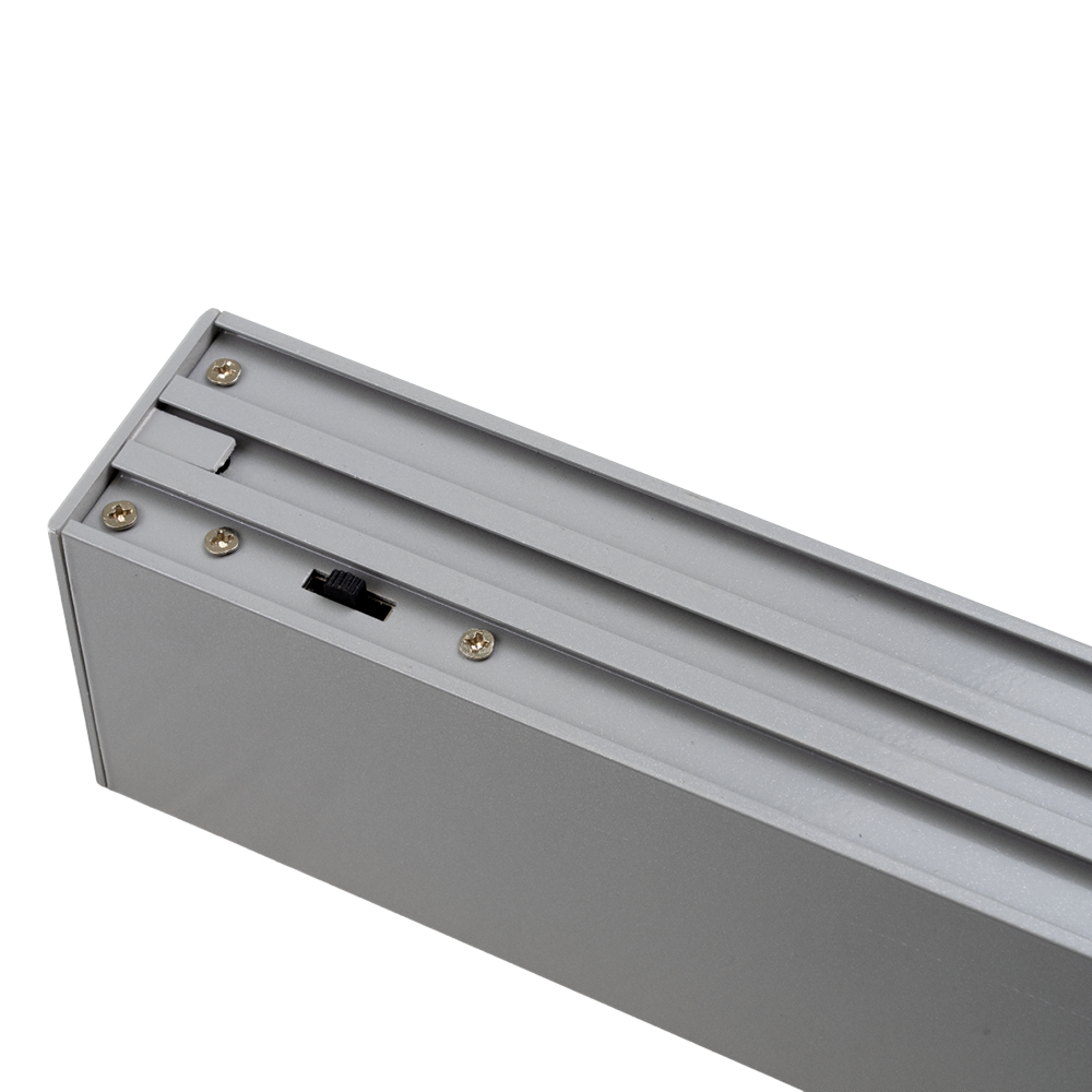 LED Büro-/Tresenleuchte, in Grau, 120 cm, 40W, 4000 lm, 3000-6500 K (CCT), LIFUD Netzteil, erweiterbar, Aluminium