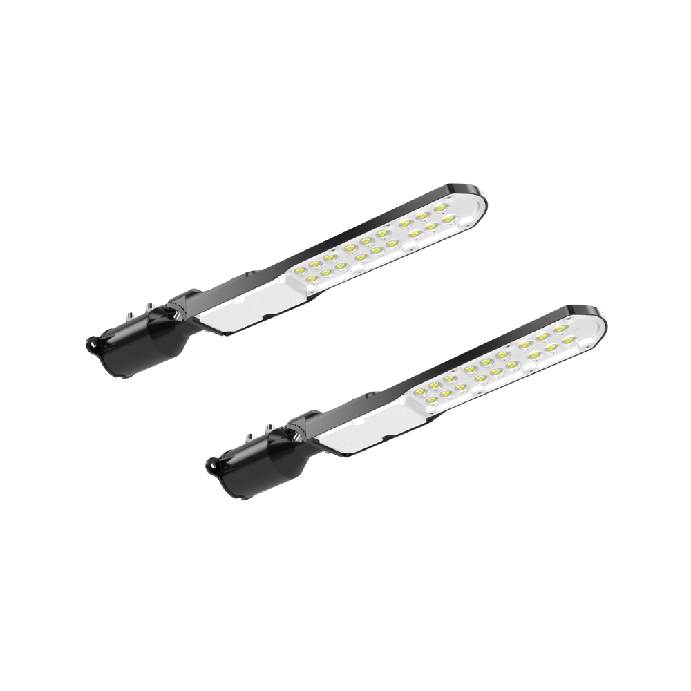 2er Pack LED Straßenleuchte, SLIM, 50 W, 6000 lm, 5000 K (neutralweiß), IP65, Wand- und Mastmontage.