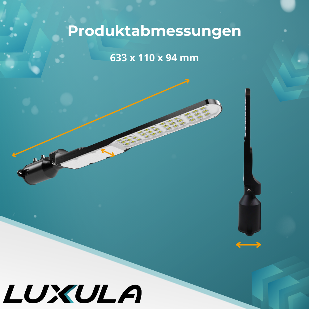 LED Straßenleuchte, SLIM, 100 W, 12000 lm, 5000 K (neutralweiß), IP65, Wand- und Mastmontage.