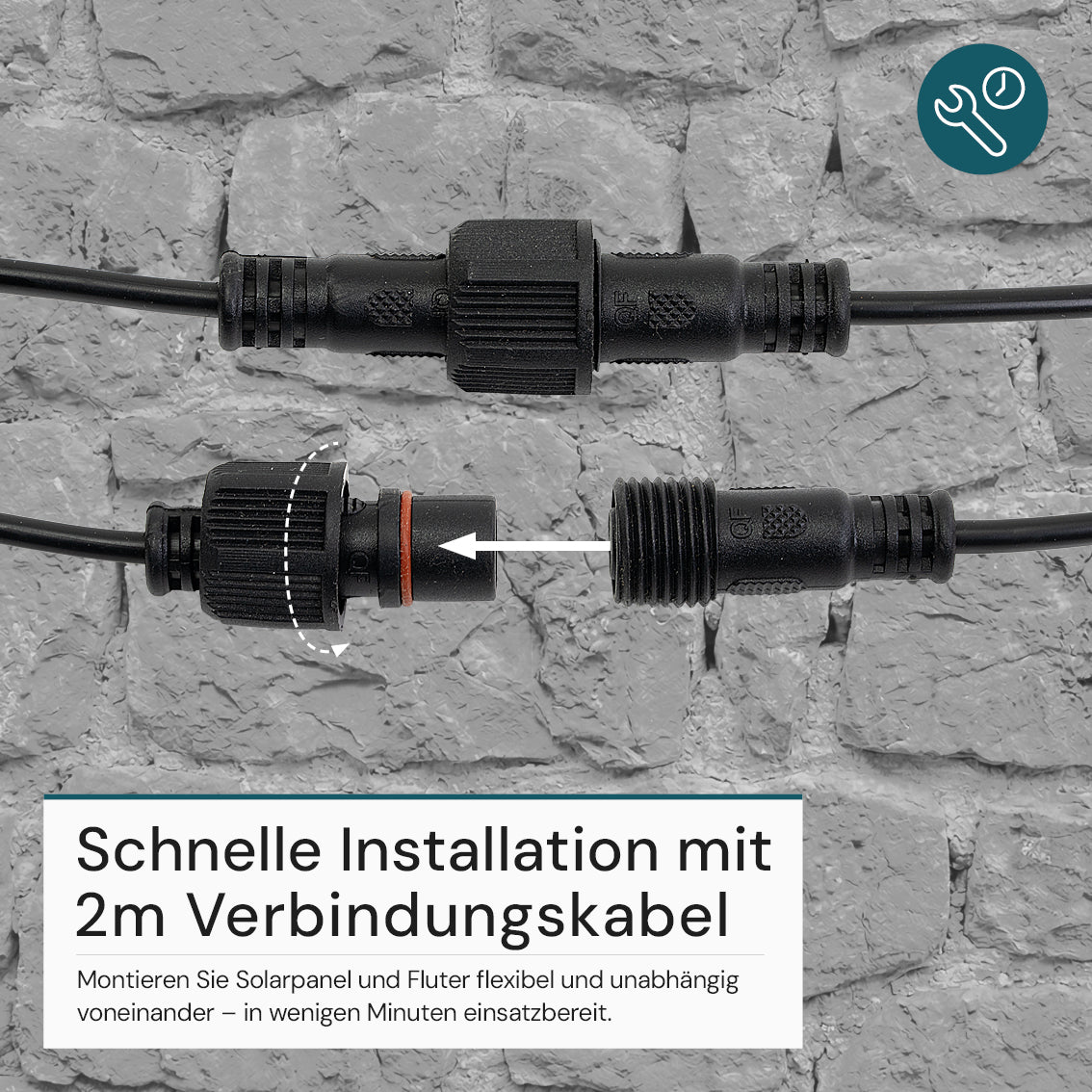 Solarstrahler, LED-Fluter, Solar mit Akku, 15W, 1650lm, 6500K, IP65, schwarz.