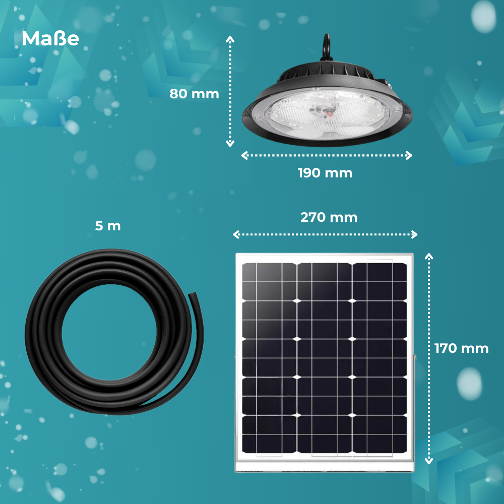 Solar Hängelampe, 500LM, 3 Farbtemperatur, Outdoor IP44.