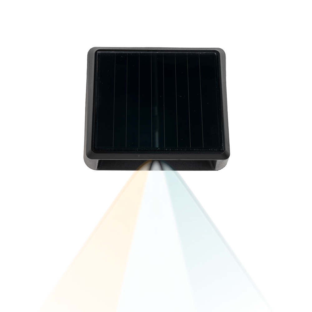Solar LED Wandleuchte Außen, 1-flammig, 3 Lichtfarben einstellbar (CCT), IP54-wasserdicht, mit Akku, lange Leuchtdauer, Gartenleuchte